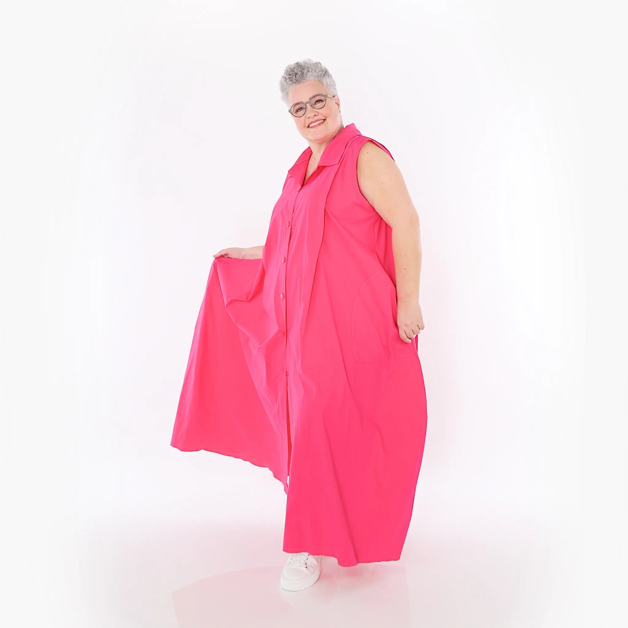  Ballon Weste von AKH Fashion aus Baumwolle, 1482.07066, Fuchsia, Ausgefallen, Zeitlos