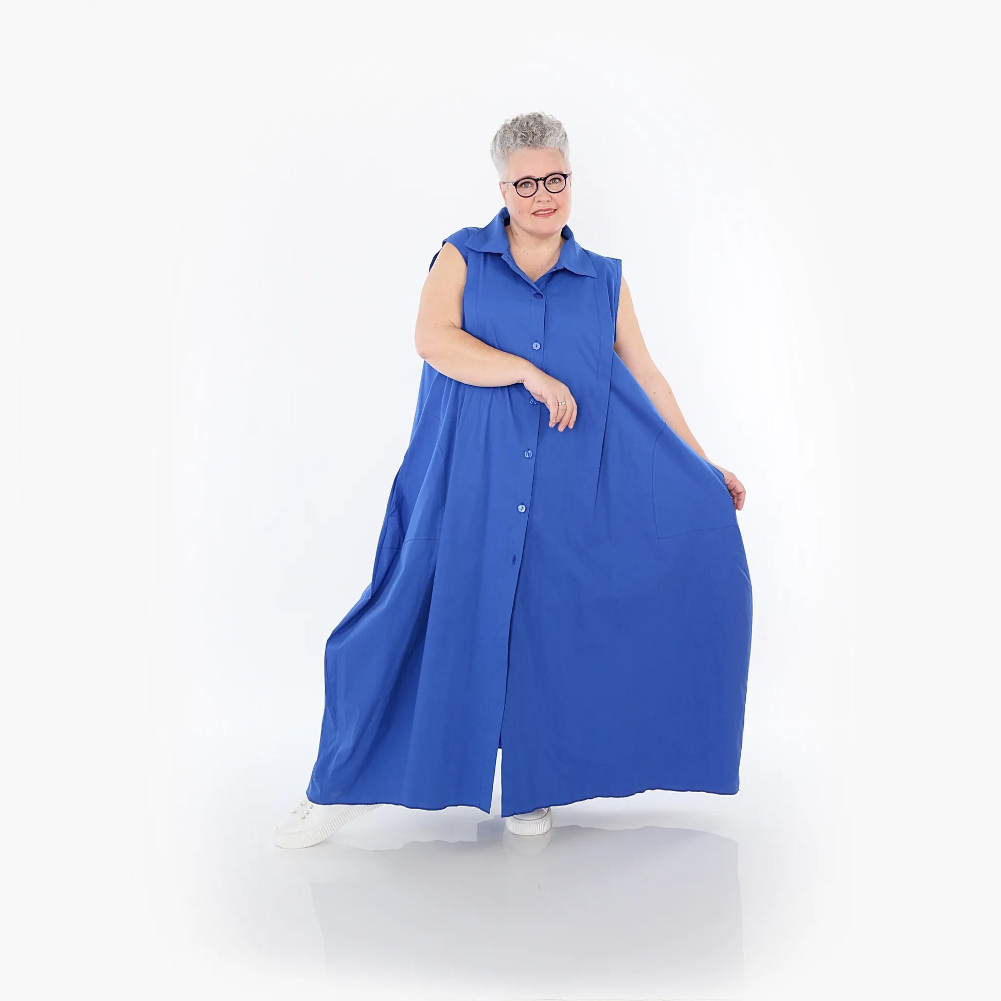  Ballon Weste von AKH Fashion aus Baumwolle, 1482.07066, Royalblau, Ausgefallen, Zeitlos