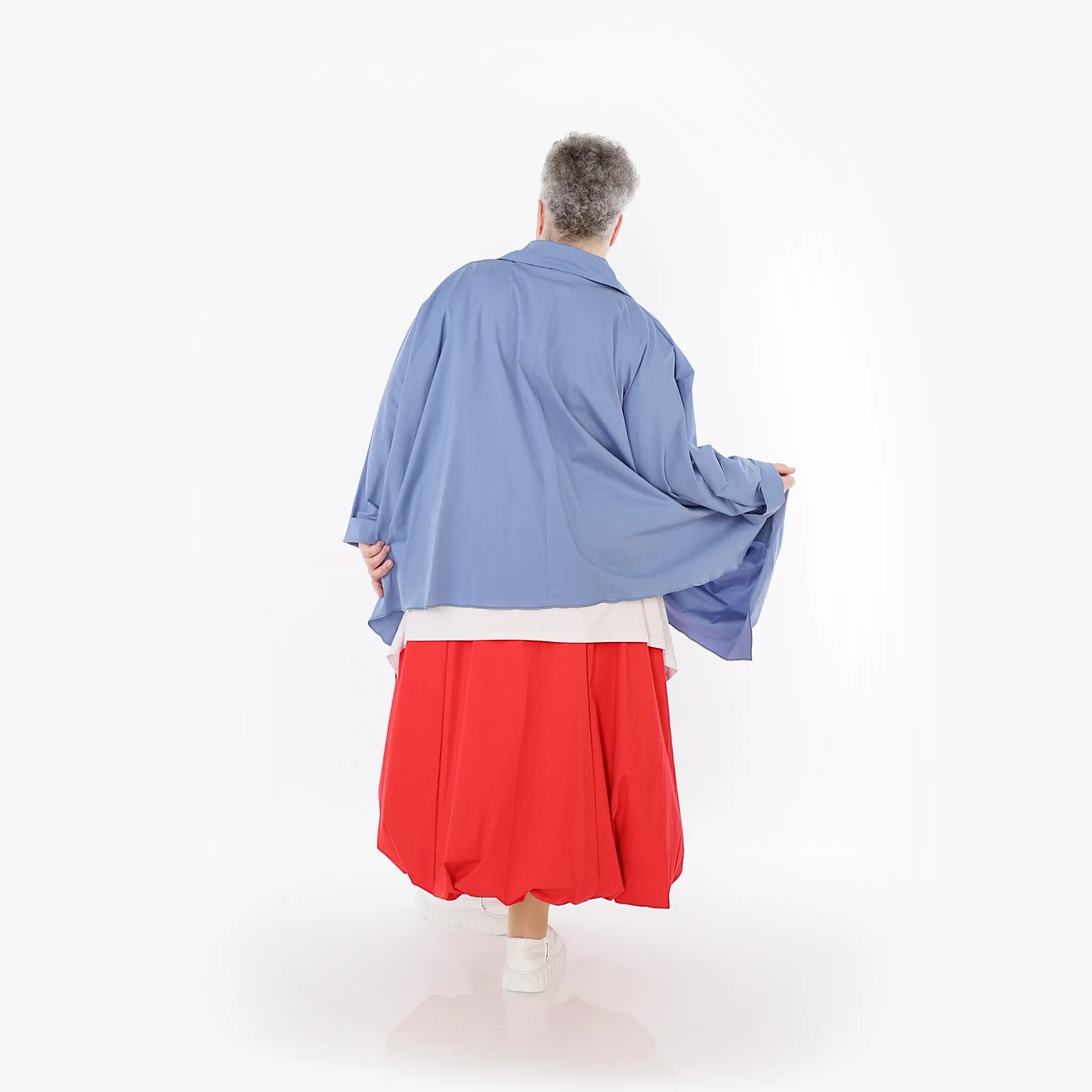  Zipfel Bluse von AKH Fashion aus Baumwolle, 1482.07080, Azurblau, Ausgefallen, Zeitlos