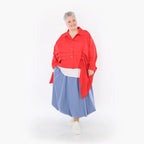  Zipfel Bluse von AKH Fashion aus Baumwolle, 1482.07080, Rot, Ausgefallen, Zeitlos, Schick