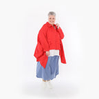 Zipfel Bluse von AKH Fashion aus Baumwolle, 1482.07080, Rot, Ausgefallen, Zeitlos, Schick