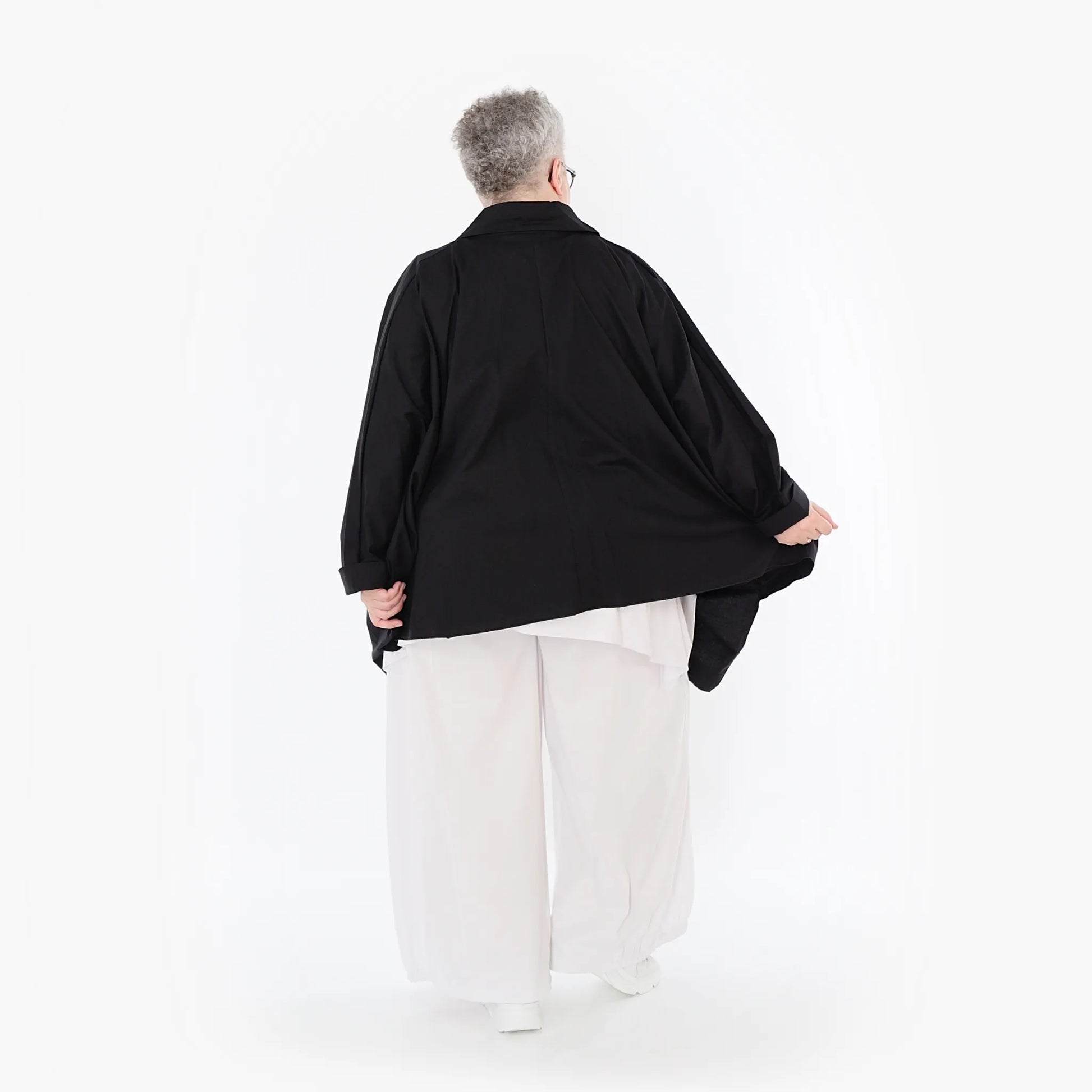  Zipfel Bluse von AKH Fashion aus Baumwolle, 1482.07080, Schwarz, Ausgefallen, Zeitlos