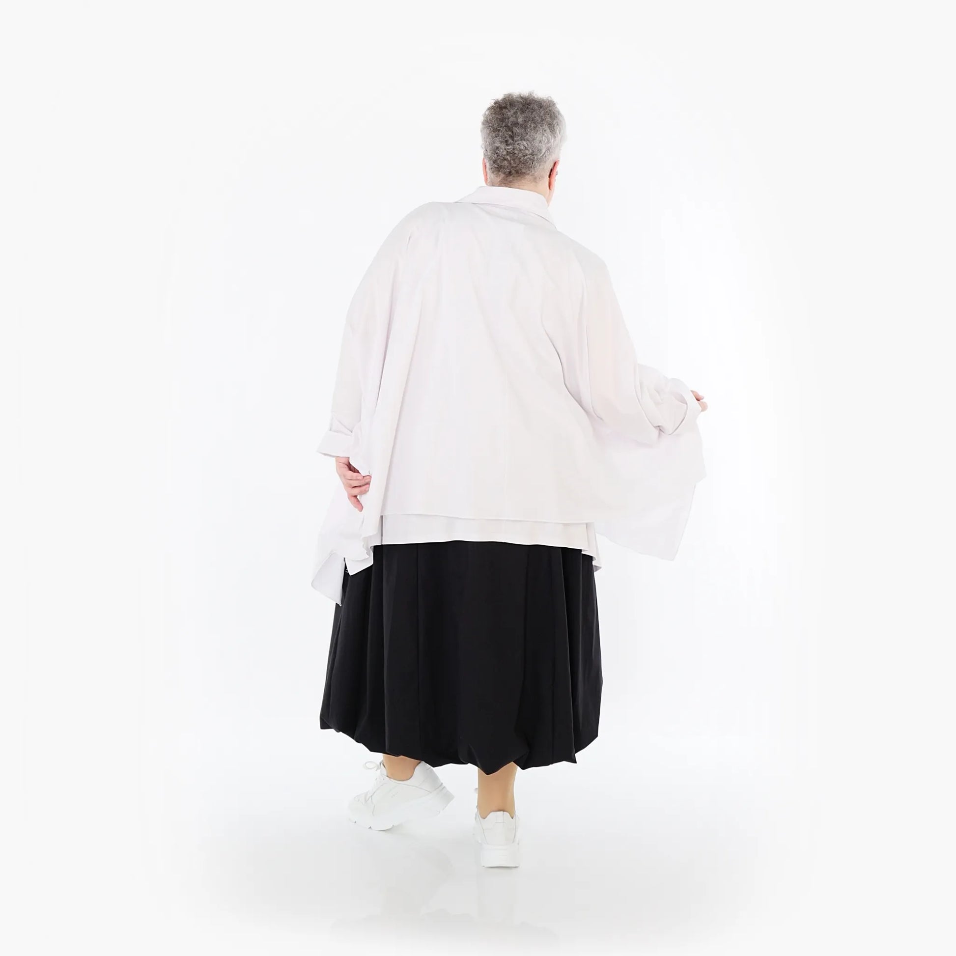  Zipfel Bluse von AKH Fashion aus Baumwolle, 1482.07080, Weiß, Ausgefallen, Zeitlos, Schick