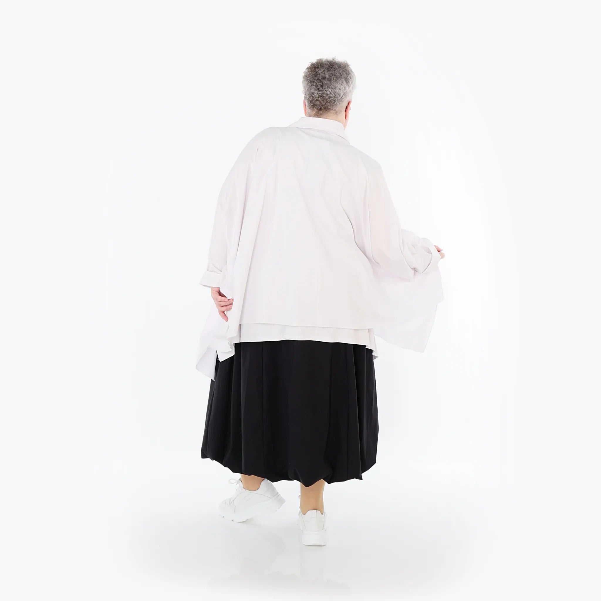  Zipfel Bluse von AKH Fashion aus Baumwolle, 1482.07080, Weiß, Ausgefallen, Zeitlos, Schick