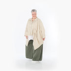Damen Hose Lagenlook Baumwolle Khaki, Ballonschnitt, Flügeltaschen, Oversize große Größen – AKH Fashion