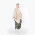 Damen Hose Lagenlook Baumwolle Khaki, Ballonschnitt, Flügeltaschen, Oversize große Größen – AKH Fashion
