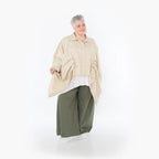 Damen Hose Lagenlook Baumwolle Khaki, Ballonschnitt, Flügeltaschen, Oversize große Größen – AKH Fashion