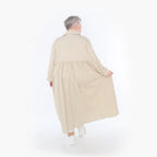  A-Form Mantel von AKH Fashion aus Baumwolle, 1482.07084, Beige, Ausgefallen, Zeitlos