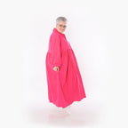  A-Form Mantel von AKH Fashion aus Baumwolle, 1482.07084, Fuchsia, Ausgefallen, Zeitlos