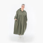  A-Form Mantel von AKH Fashion aus Baumwolle, 1482.07084, Khaki, Ausgefallen, Zeitlos
