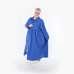  A-Form Mantel von AKH Fashion aus Baumwolle, 1482.07084, Royalblau, Ausgefallen, Zeitlos