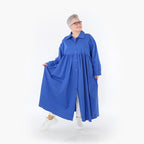  A-Form Mantel von AKH Fashion aus Baumwolle, 1482.07084, Royalblau, Ausgefallen, Zeitlos