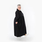  A-Form Mantel von AKH Fashion aus Baumwolle, 1482.07084, Schwarz, Ausgefallen, Zeitlos