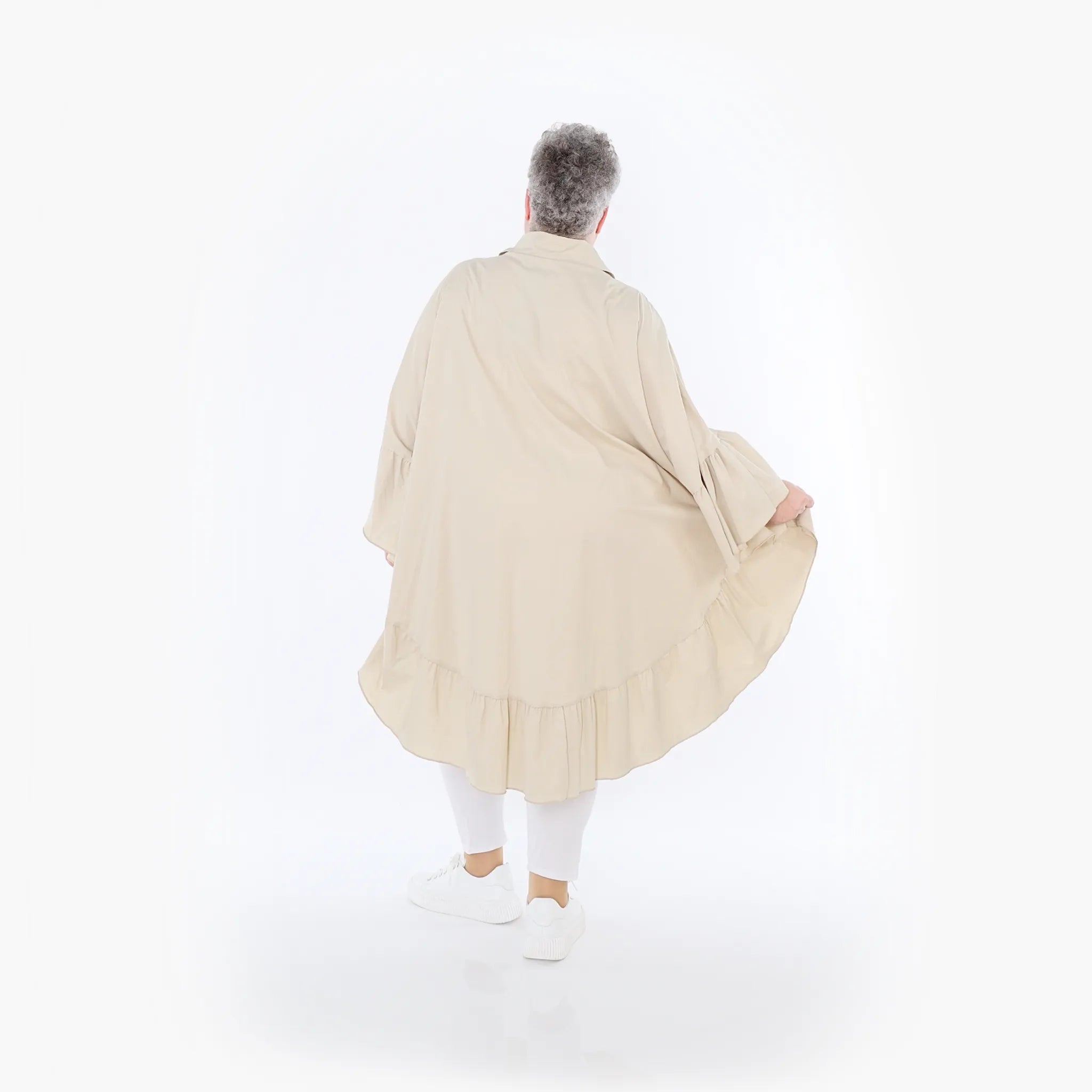  AKH Fashion Bluse in gerundeter Form, aus Baumwolle, 1482.07085, Beige, Ausgefallen
