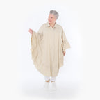  AKH Fashion Bluse in gerundeter Form, aus Baumwolle, 1482.07085, Beige, Ausgefallen