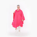  AKH Fashion Bluse in gerundeter Form, aus Baumwolle, 1482.07085, Fuchsia, Ausgefallen