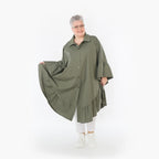  AKH Fashion Bluse in gerundeter Form, aus Baumwolle, 1482.07085, Khaki, Ausgefallen
