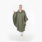  AKH Fashion Bluse in gerundeter Form, aus Baumwolle, 1482.07085, Khaki, Ausgefallen
