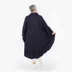  AKH Fashion Bluse in gerundeter Form, aus Baumwolle, 1482.07085, Marine, Ausgefallen