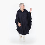  AKH Fashion Bluse in gerundeter Form, aus Baumwolle, 1482.07085, Marine, Ausgefallen
