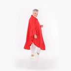  AKH Fashion Bluse in gerundeter Form, aus Baumwolle, 1482.07085, Rot, Ausgefallen, Zeitlos