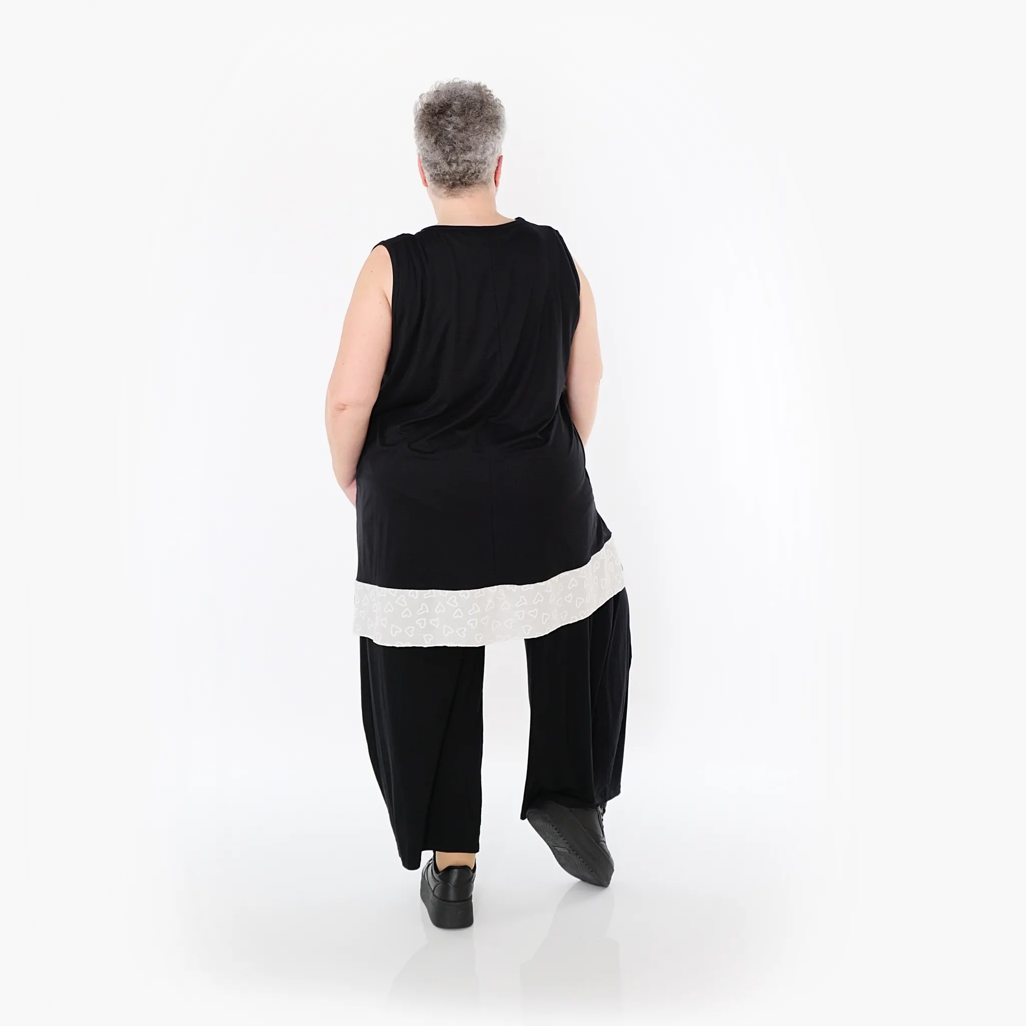  AKH Fashion Top in gerader Form, aus Viskose, 1484.06675, Schwarz/Weiß, Ausgefallen