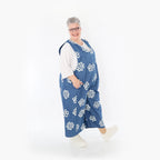  AKH Fashion Jumpsuit in gerader Form, aus Baumwolle, 1485.07079, Jeansblau/Weiß, Blumen