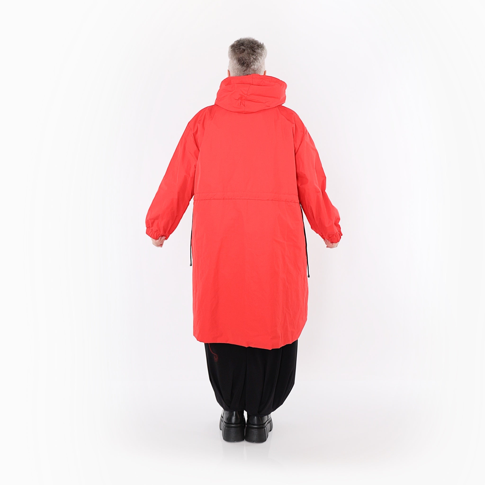  AKH Fashion Mantel in gerader Form, aus Baumwolle, 1493.07102, Rot, Ausgefallen, Zeitlos