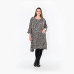 A-Form Bigshirt von AKH Fashion aus Materialmix, 1496.02666, Grau/Schwarz/Blau, Leopard
