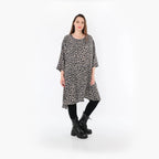 A-Form Bigshirt von AKH Fashion aus Materialmix, 1496.02666, Grau/Schwarz/Blau, Leopard