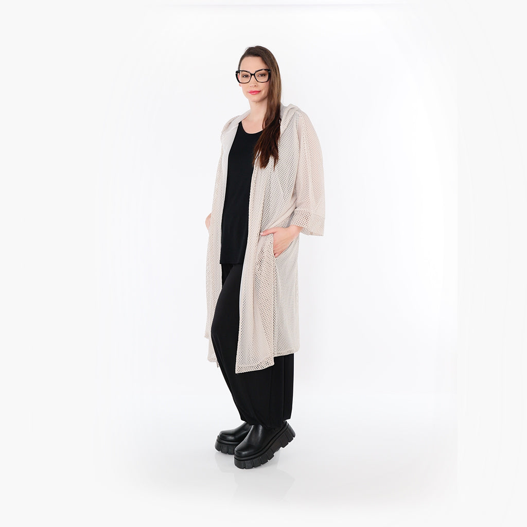  AKH Fashion Cardigan in gerader Form, aus Baumwolle, 1500.07068, Beige, Ausgefallen
