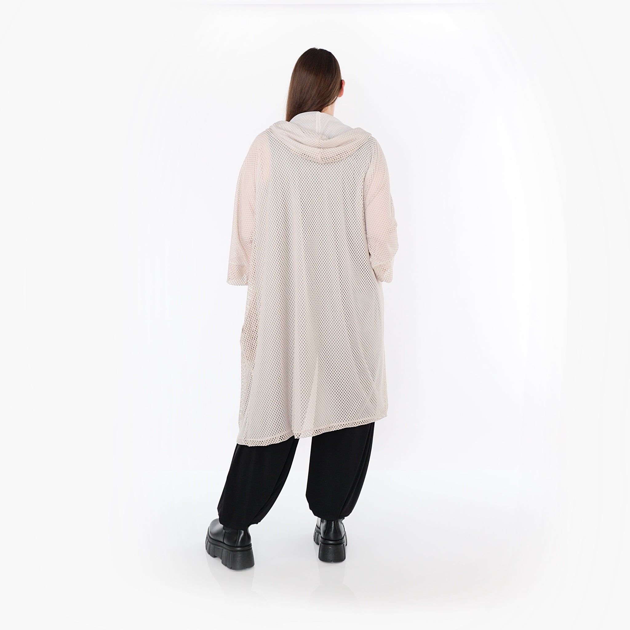  AKH Fashion Cardigan in gerader Form, aus Baumwolle, 1500.07068, Beige, Ausgefallen