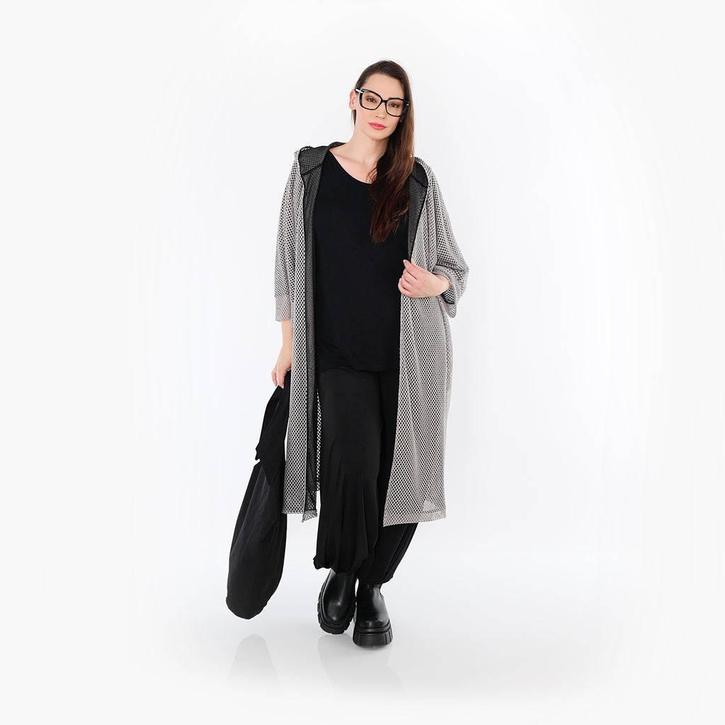  AKH Fashion Cardigan in gerader Form, aus Baumwolle, 1500.07068, Grau, Ausgefallen, Schick