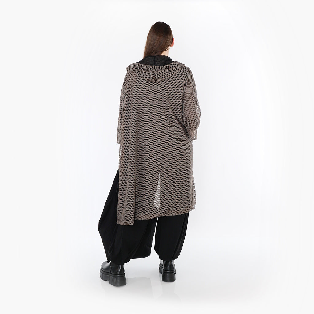  AKH Fashion Cardigan in gerader Form, aus Baumwolle, 1500.07068, Taupe, Ausgefallen