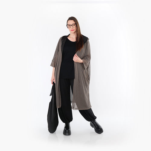  AKH Fashion Cardigan in gerader Form, aus Baumwolle, 1500.07068, Taupe, Ausgefallen