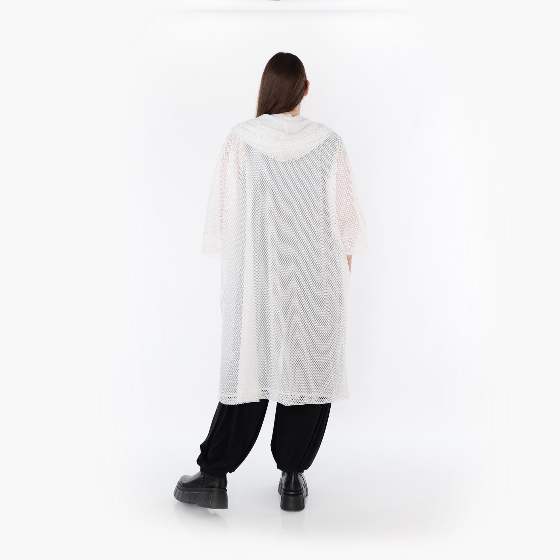  AKH Fashion Cardigan in gerader Form, aus Baumwolle, 1500.07068, Weiß, Ausgefallen, Schick