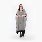  AKH Fashion Überwurf in gerader Form, aus Baumwolle, 1500.07100, Grau/Schwarz, Schick
