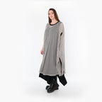  AKH Fashion Überwurf in gerader Form, aus Baumwolle, 1500.07100, Grau/Schwarz, Schick