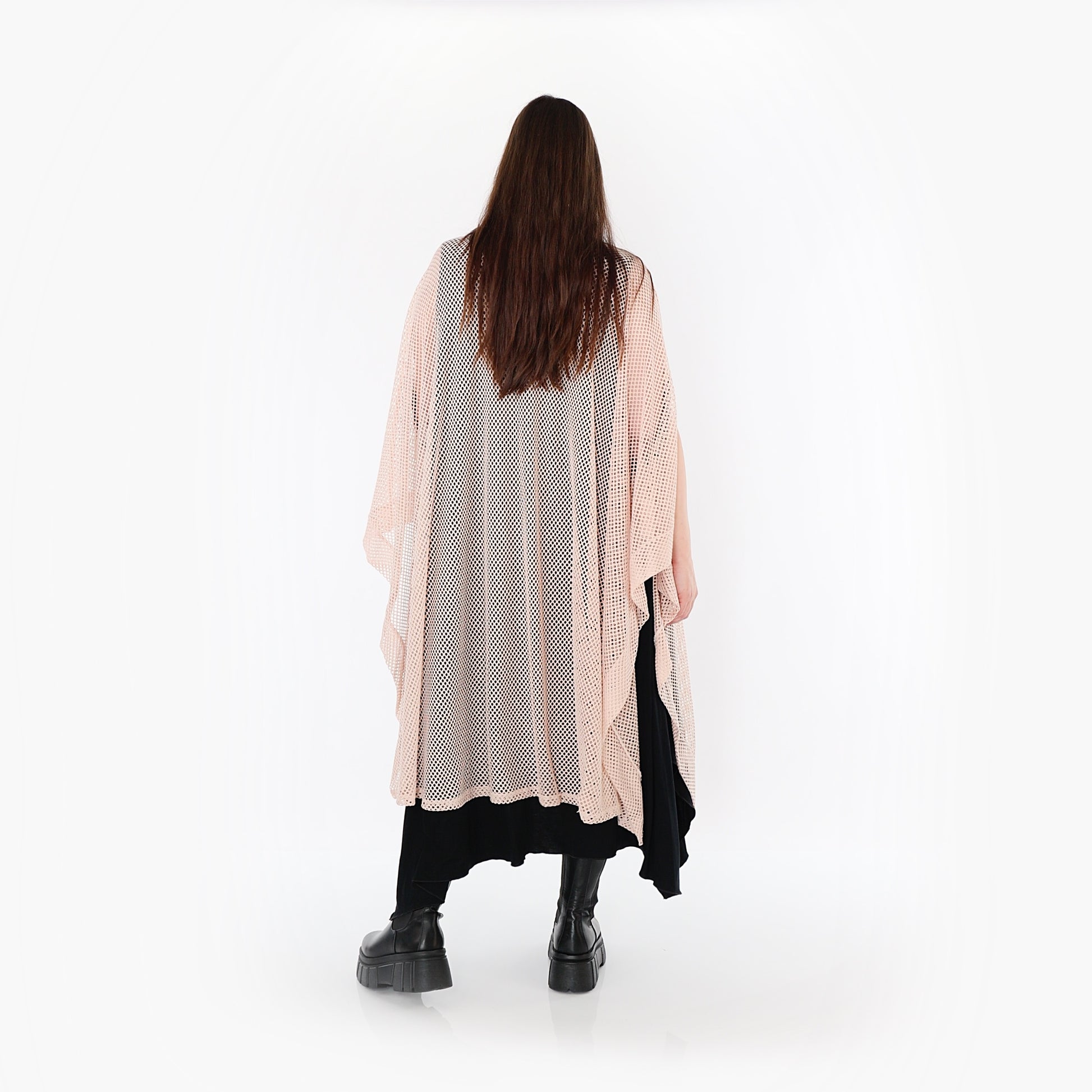  AKH Fashion Überwurf in gerader Form, aus Baumwolle, 1500.07100, Mauve/Schwarz, Schick