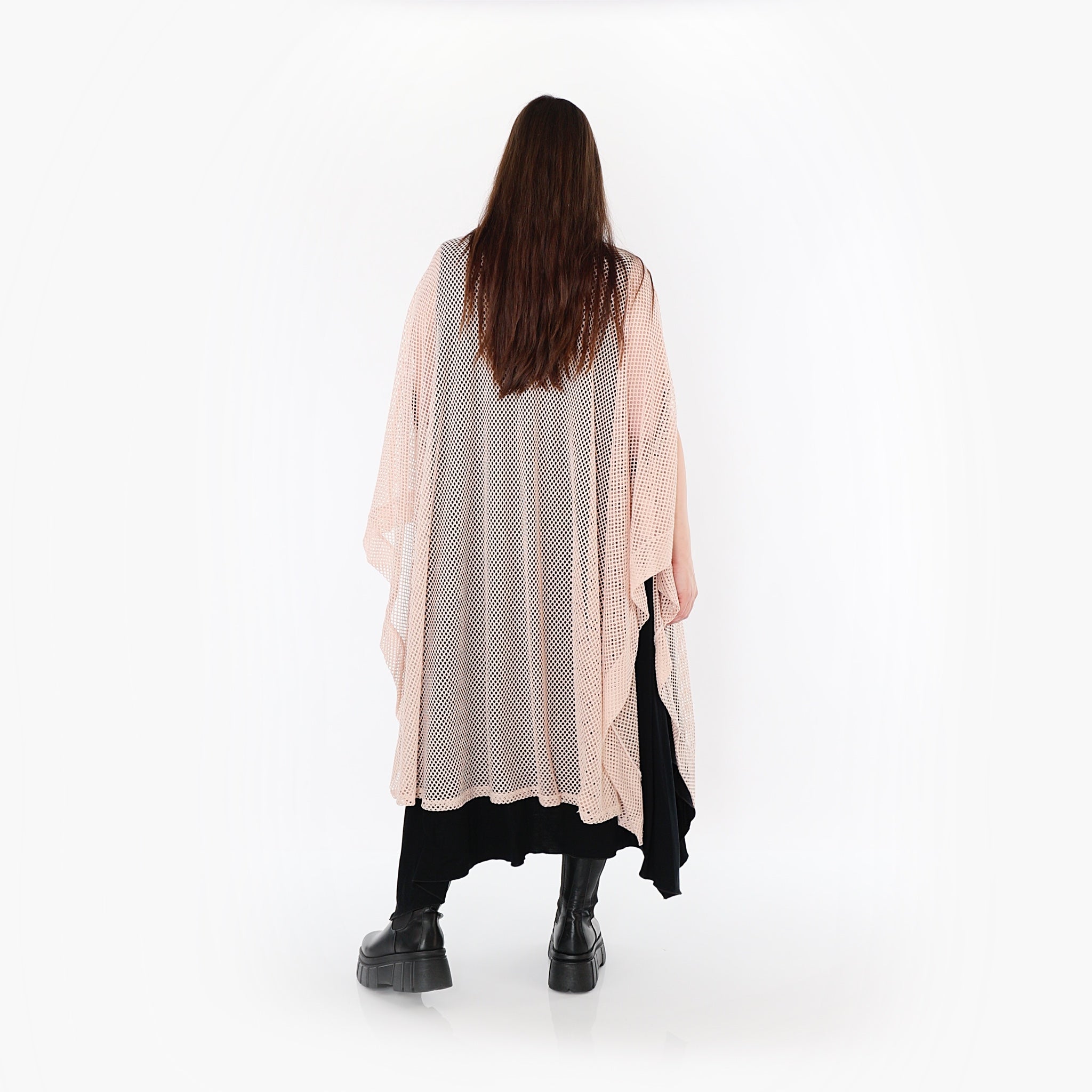  AKH Fashion Überwurf in gerader Form, aus Baumwolle, 1500.07100, Mauve/Schwarz, Schick