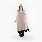  AKH Fashion Überwurf in gerader Form, aus Baumwolle, 1500.07100, Mauve/Schwarz, Schick