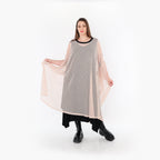  AKH Fashion Überwurf in gerader Form, aus Baumwolle, 1500.07100, Mauve/Schwarz, Schick