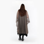  AKH Fashion Überwurf in gerader Form, aus Baumwolle, 1500.07100, Taupe/Schwarz, Schick