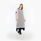  AKH Fashion Überwurf in gerader Form, aus Baumwolle, 1500.07100, Weiß/Schwarz, Schick