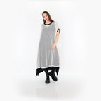  AKH Fashion Überwurf in gerader Form, aus Baumwolle, 1500.07100, Weiß/Schwarz, Schick