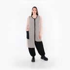  AKH Fashion Bluse in asymmetrischer Form, aus Baumwolle, 1500.07101, Mauve/Schwarz, Schick