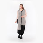  AKH Fashion Bluse in asymmetrischer Form, aus Baumwolle, 1500.07101, Mauve/Schwarz, Schick