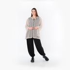  AKH Fashion Jacke in gerader Form, aus Baumwolle, 1500.07109, Beige, Ausgefallen, Zeitlos