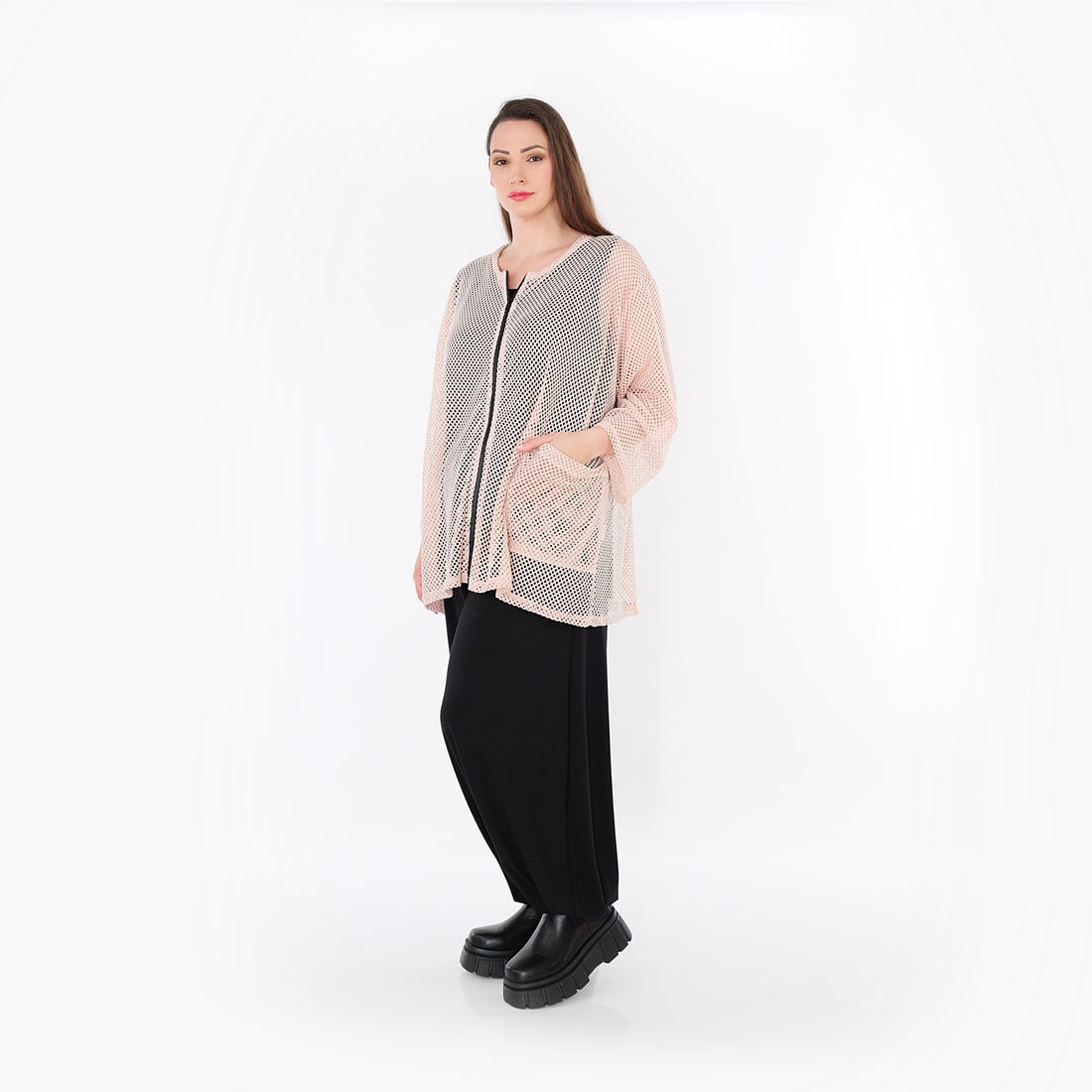  AKH Fashion Jacke in gerader Form, aus Baumwolle, 1500.07109, Mauve, Ausgefallen, Zeitlos