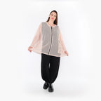  AKH Fashion Jacke in gerader Form, aus Baumwolle, 1500.07109, Mauve, Ausgefallen, Zeitlos